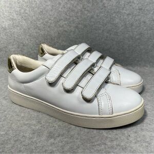 Vionic‎ Splendid Bobbi Sneakers Womens Size 8 Metallic Gold Details Hook & Loop